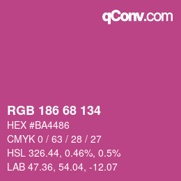 Color code: RGB 186 68 134 | qconv.com