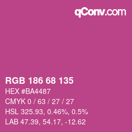Color code: RGB 186 68 135 | qconv.com
