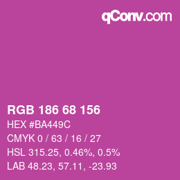 Color code: RGB 186 68 156 | qconv.com
