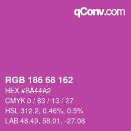 Color code: RGB 186 68 162 | qconv.com