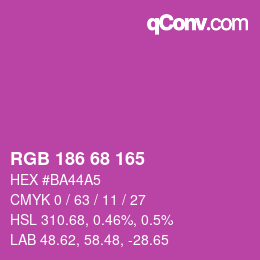 Color code: RGB 186 68 165 | qconv.com