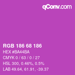Color code: RGB 186 68 186 | qconv.com