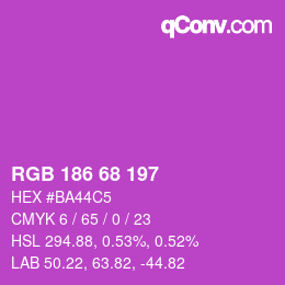 Color code: RGB 186 68 197 | qconv.com