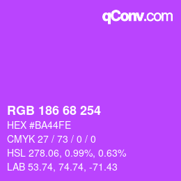 Color code: RGB 186 68 254 | qconv.com