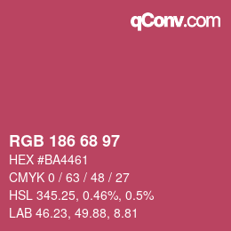 Color code: RGB 186 68 97 | qconv.com
