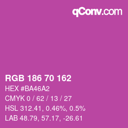 Color code: RGB 186 70 162 | qconv.com