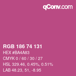 Farbcode: RGB 186 74 131 | qconv.com