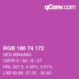 カラーコード: RGB 186 74 172 | qconv.com