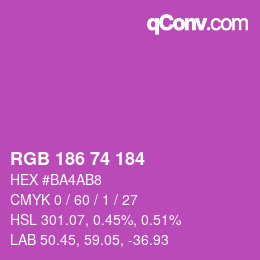 Farbcode: RGB 186 74 184 | qconv.com