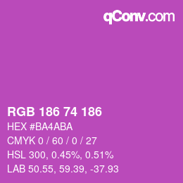 Color code: RGB 186 74 186 | qconv.com