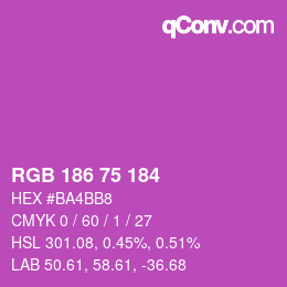 颜色代码: RGB 186 75 184 | qconv.com