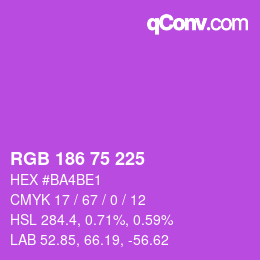 カラーコード: RGB 186 75 225 | qconv.com