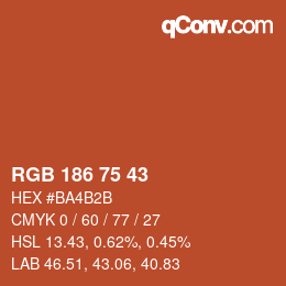 Farbcode: RGB 186 75 43 | qconv.com