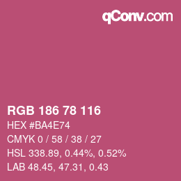 カラーコード: RGB 186 78 116 | qconv.com