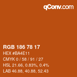 カラーコード: RGB 186 78 17 | qconv.com