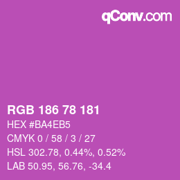 カラーコード: RGB 186 78 181 | qconv.com