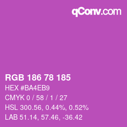 カラーコード: RGB 186 78 185 | qconv.com