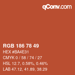 Code couleur: RGB 186 78 49 | qconv.com