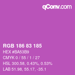 カラーコード: RGB 186 83 185 | qconv.com
