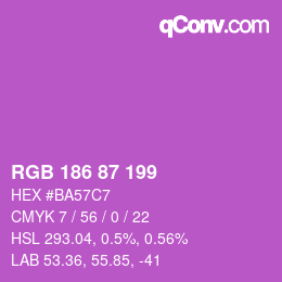 Código de color: RGB 186 87 199 | qconv.com