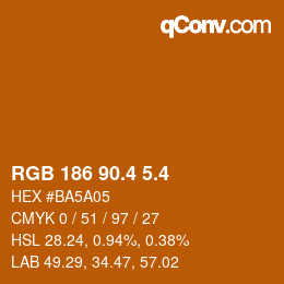 カラーコード: RGB 186 90.4 5.4 | qconv.com
