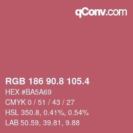 カラーコード: RGB 186 90.8 105.4 | qconv.com