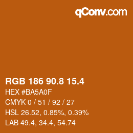 カラーコード: RGB 186 90.8 15.4 | qconv.com