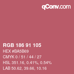 Color code: RGB 186 91 105 | qconv.com