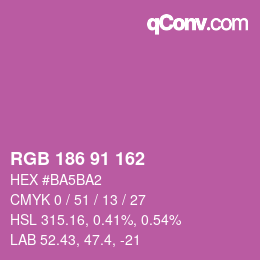Color code: RGB 186 91 162 | qconv.com