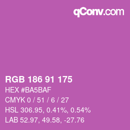 Color code: RGB 186 91 175 | qconv.com