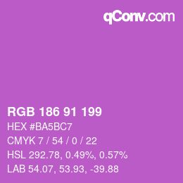 Color code: RGB 186 91 199 | qconv.com