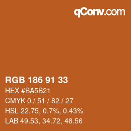 颜色代码: RGB 186 91 33 | qconv.com