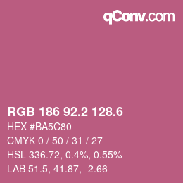 カラーコード: RGB 186 92.2 128.6 | qconv.com