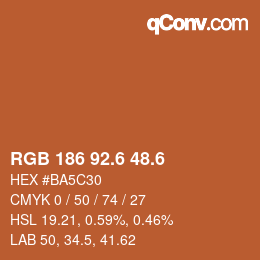 カラーコード: RGB 186 92.6 48.6 | qconv.com