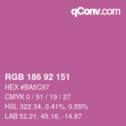 カラーコード: RGB 186 92 151 | qconv.com