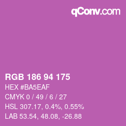 Farbcode: RGB 186 94 175 | qconv.com