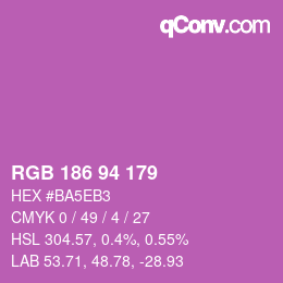 カラーコード: RGB 186 94 179 | qconv.com