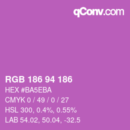 Código de color: RGB 186 94 186 | qconv.com