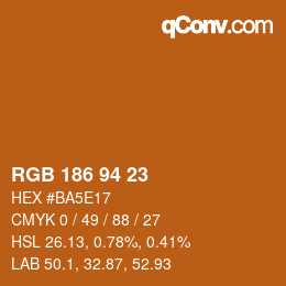 颜色代码: RGB 186 94 23 | qconv.com
