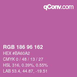 Color code: RGB 186 96 162 | qconv.com