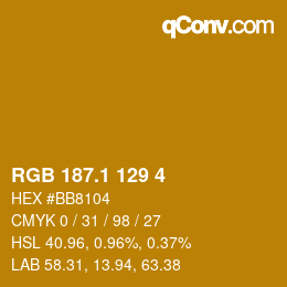 カラーコード: RGB 187.1 129 4 | qconv.com