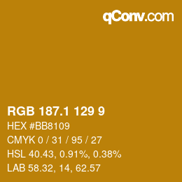カラーコード: RGB 187.1 129 9 | qconv.com