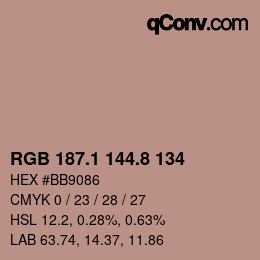 Farbcode: RGB 187.1 144.8 134 | qconv.com