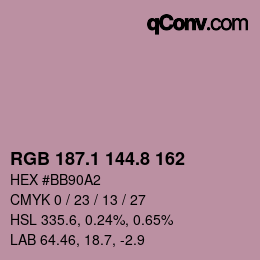 Color code: RGB 187.1 144.8 162 | qconv.com