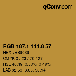 Color code: RGB 187.1 144.8 57 | qconv.com