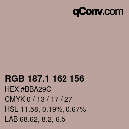 Code couleur: RGB 187.1 162 156 | qconv.com