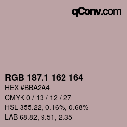 カラーコード: RGB 187.1 162 164 | qconv.com