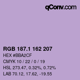 カラーコード: RGB 187.1 162 207 | qconv.com