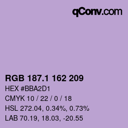 カラーコード: RGB 187.1 162 209 | qconv.com