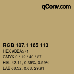 カラーコード: RGB 187.1 165 113 | qconv.com